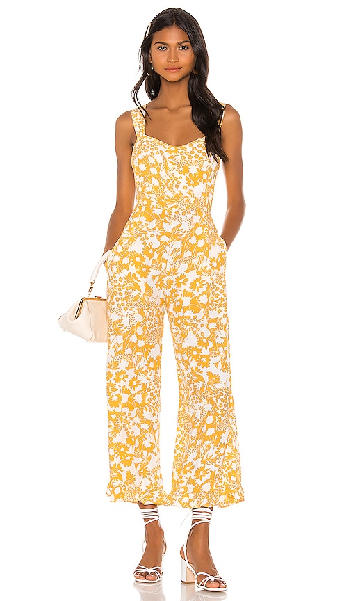 Show Me Your Mumu  Jacksonville Cropped Jumpsuit in Groovy Blooms