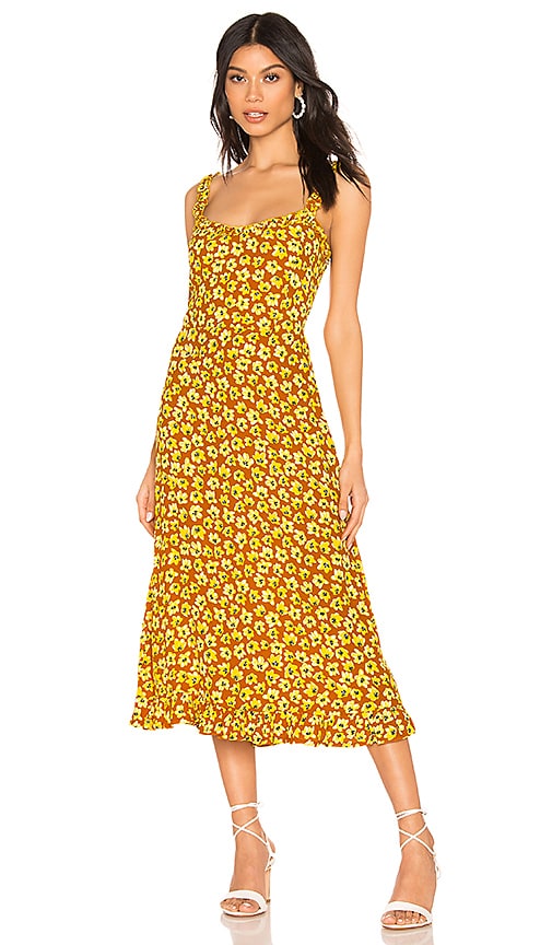 FAITHFULL THE BRAND Noemie Dress in Saffron Thelma Floral | REVOLVE