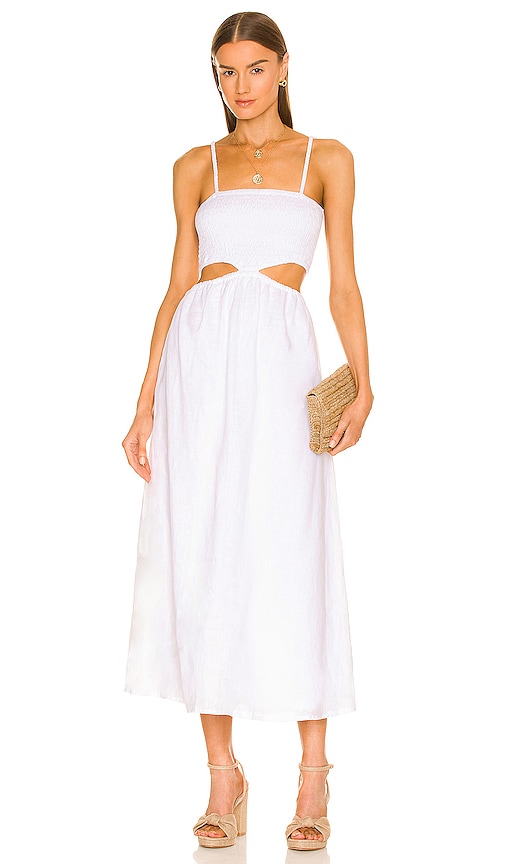 Shop Faithfull The Brand Tayari Midi Dress In White