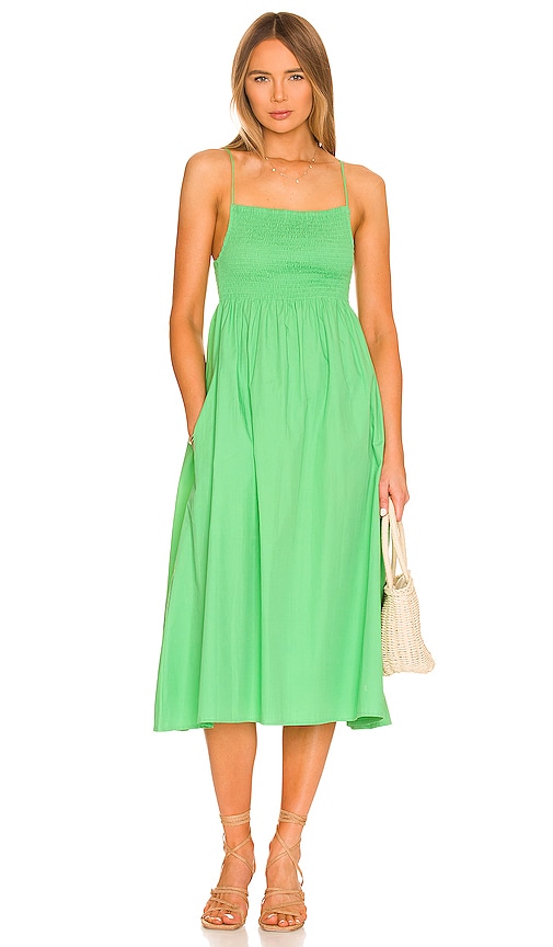 FAITHFULL THE BRAND Bryssa Midi Dress in Green | REVOLVE