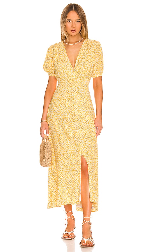 FAITHFULL THE BRAND Bellavista Midi Dress in Marigold Careyes Floral REVOLVE