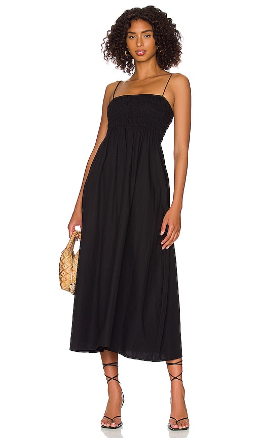 marieka midi dress faithfull the brand FAITHFULL Marieka Midi Dress in Black