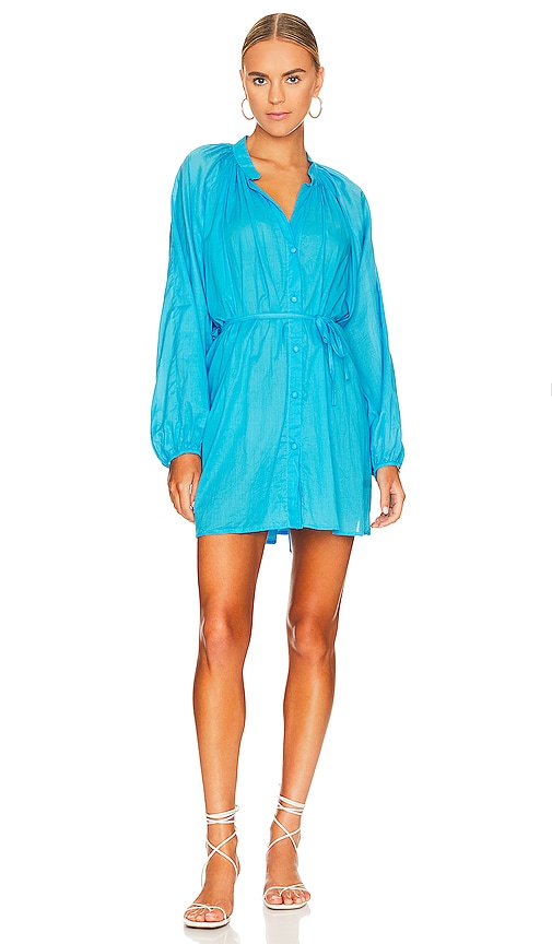 Shop Faithfull The Brand Lucita Smock Dress In Turquoise