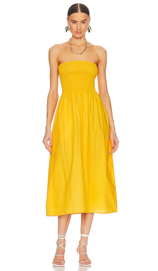 Faithfull The Brand Madella Midi Dress In Yellow