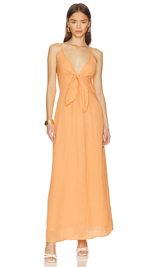 Shop Faithfull The Brand Verona Midi Dress In Peach