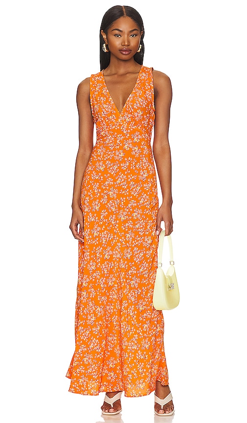 Faithfull The Brand Acacia Midi Dress In Orange