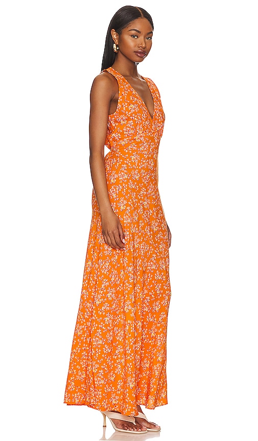 Shop Faithfull The Brand Acacia Midi Dress In Orange