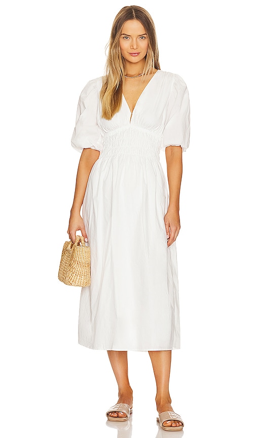 Faithfull The Brand Agnata Midi Dress In White