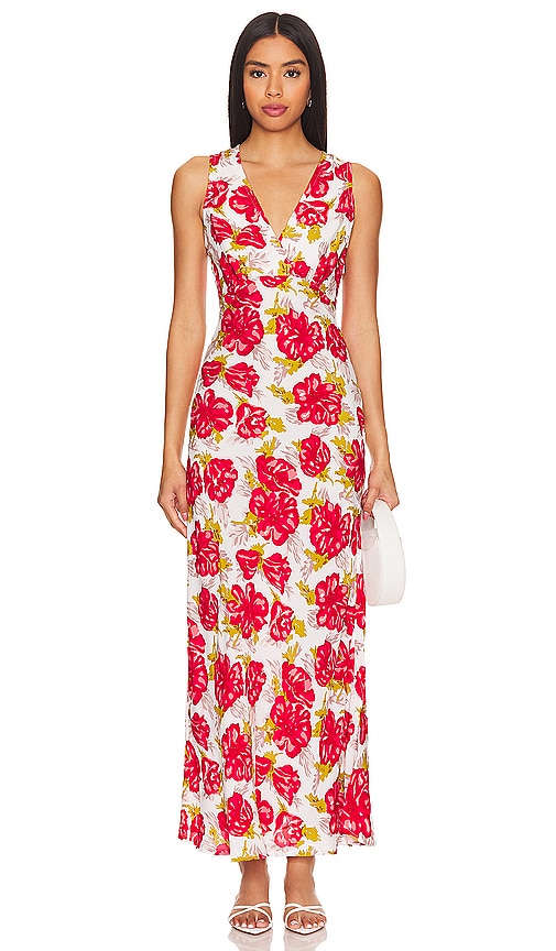 Faithfull The Brand Acacia Maxi Dress In Isadora Floral Red