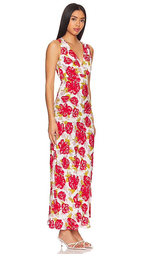 Shop Faithfull The Brand Acacia Maxi Dress In Isadora Floral Red