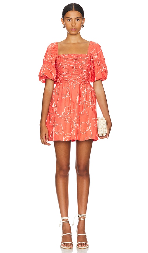 Shop Faithfull The Brand Belladonna Mini Dress In Calla Red Print