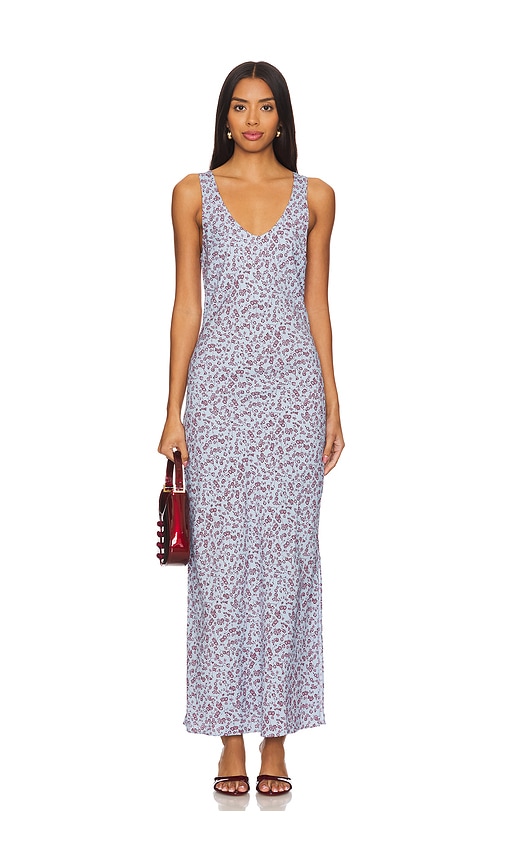 Shop Faithfull The Brand Olivia Maxi Dress In Amaryllis Floral Blue