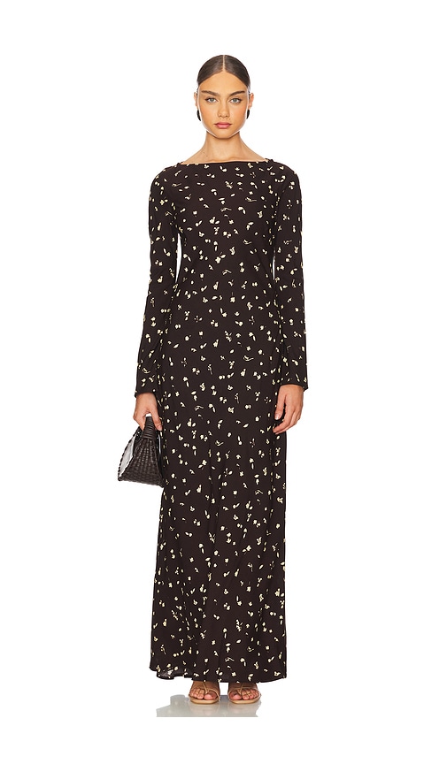 Shop Faithfull The Brand Lilou Maxi Dress In Clover Brown