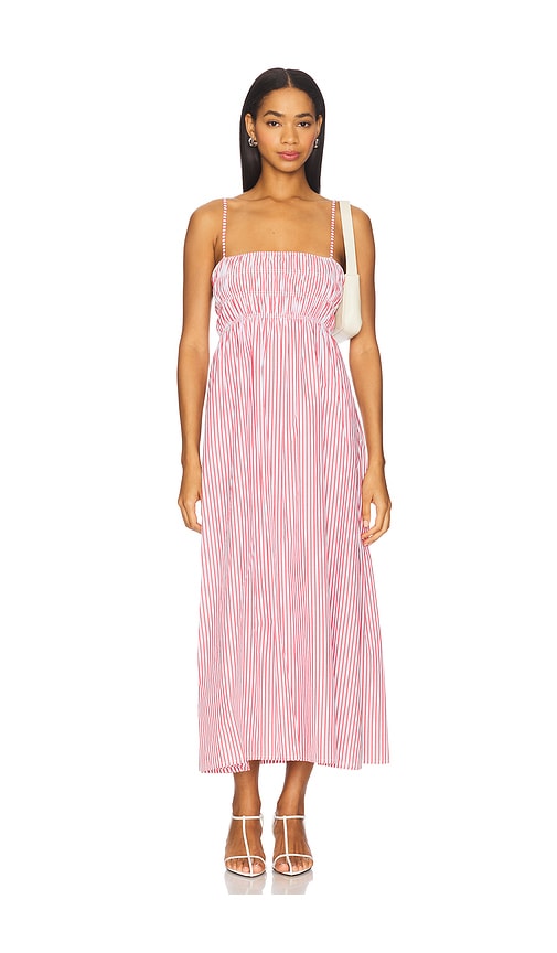 Nica Midi Dress in Red. - size XL (also in L, M, S, XS)