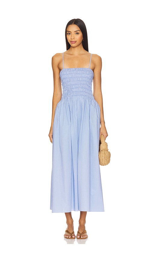 Harlow Midi Dress in Blue. - size XS (also in L, M, S, XL)