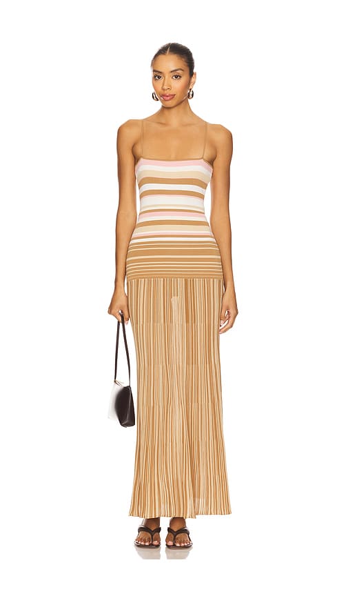 Esenia Knit Dress in Tan. - size XL (also in L, M, S, XS)