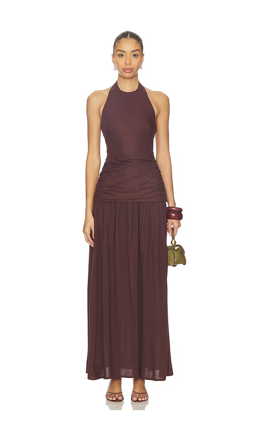 Faithfull The Brand Tali Maxi Dress In Brown