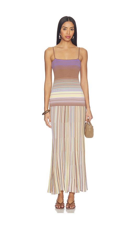 FAITHFULL THE BRAND Esenia Knit Dress in Daniela Stripe Mocha Col. 26 Lilac | REVOLVE FAITHFULL THE BRAND Esenia Knit Dress in Daniela Stripe Mocha Col. 26 Lilac | REVOLVE