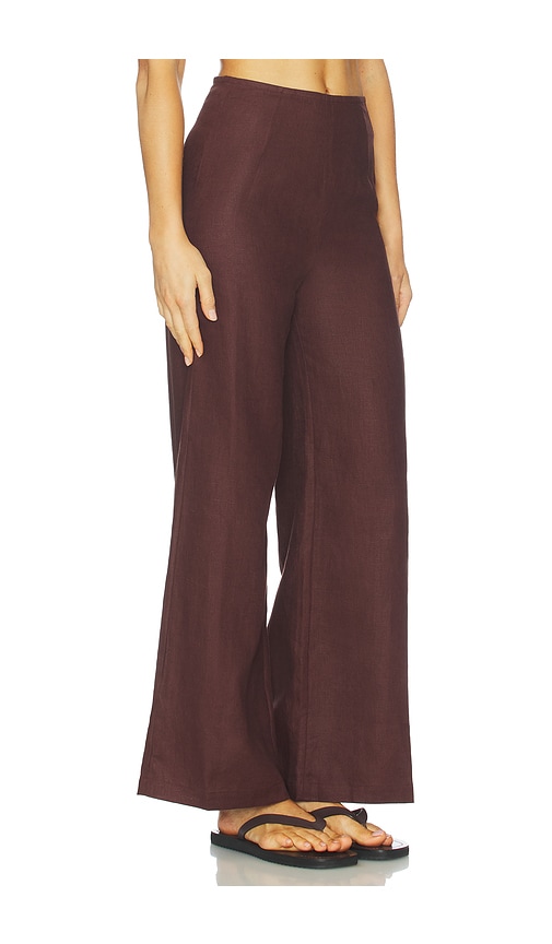 Faithfull The Brand Syna Linen Trousers In Brown