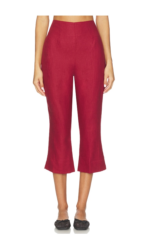 Faithfull The Brand Valeria Capri Pant In Burgundy