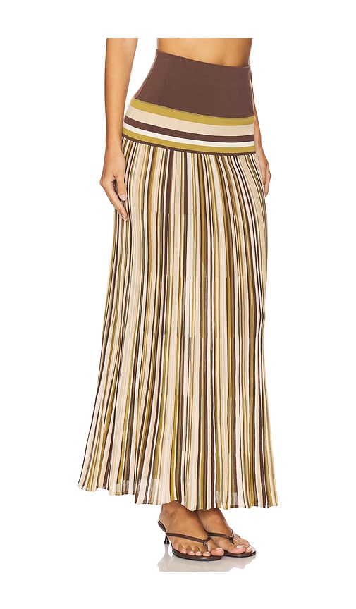 Faithfull The Brand Citara Maxi Skirt In Espresso Pine Stripe In Brown