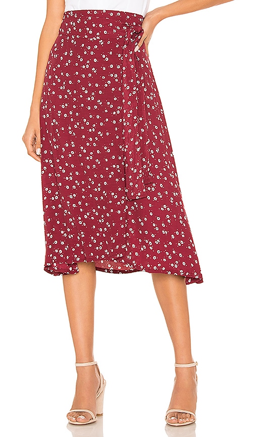 FAITHFULL THE BRAND Valencia Wrap Skirt in Berry Betina Floral | REVOLVE