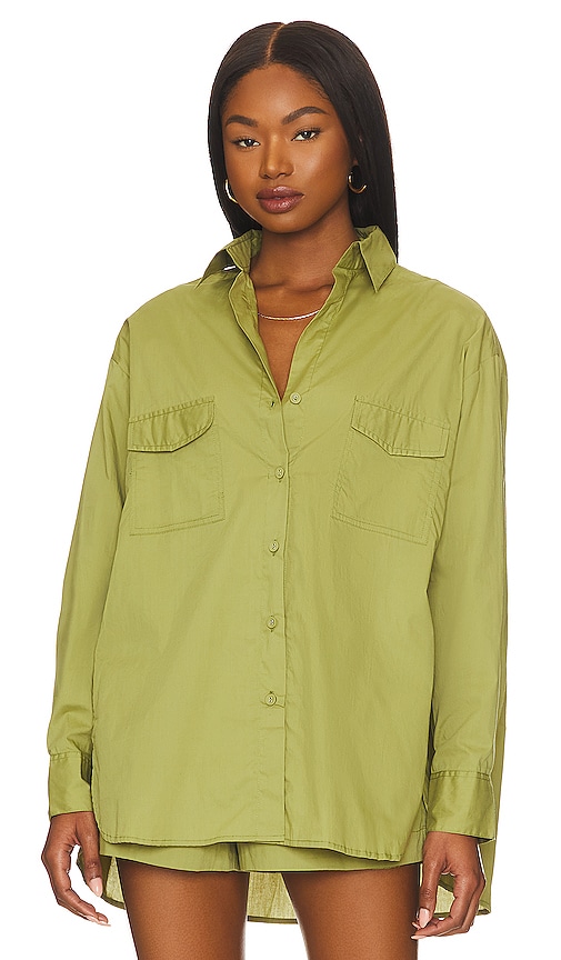 Shop Faithfull The Brand Tyde Shirt In Olive