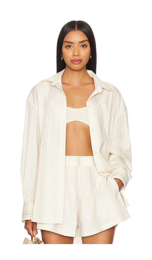 Shop Faithfull The Brand En Vau Oversized Shirt In Cream