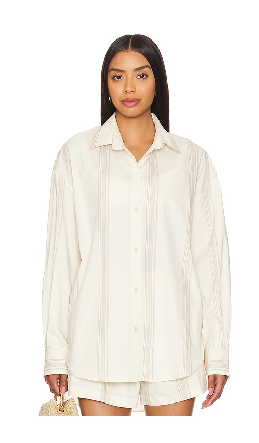 Shop Faithfull The Brand En Vau Oversized Shirt In Cream