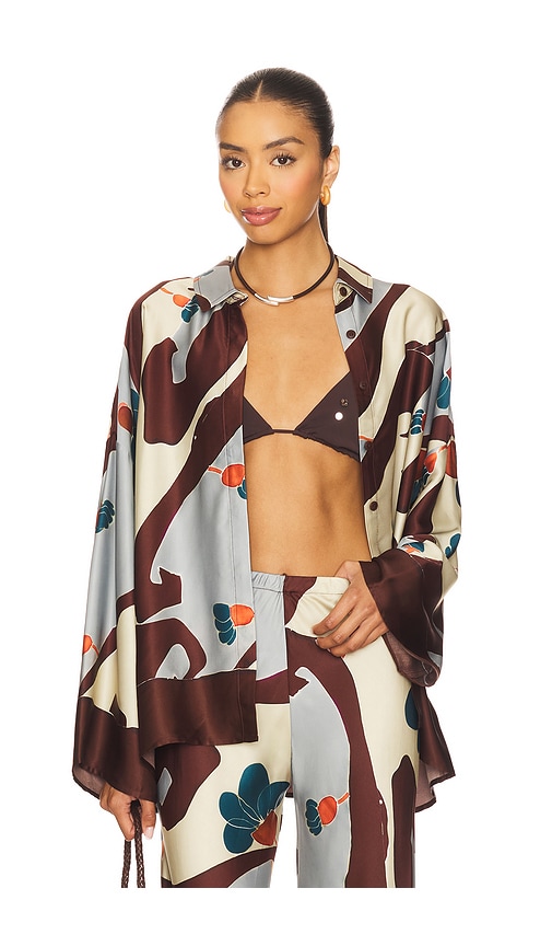Karys Shirt in Slate,Chocolate. - size XL (also in L, M, S, XS)
