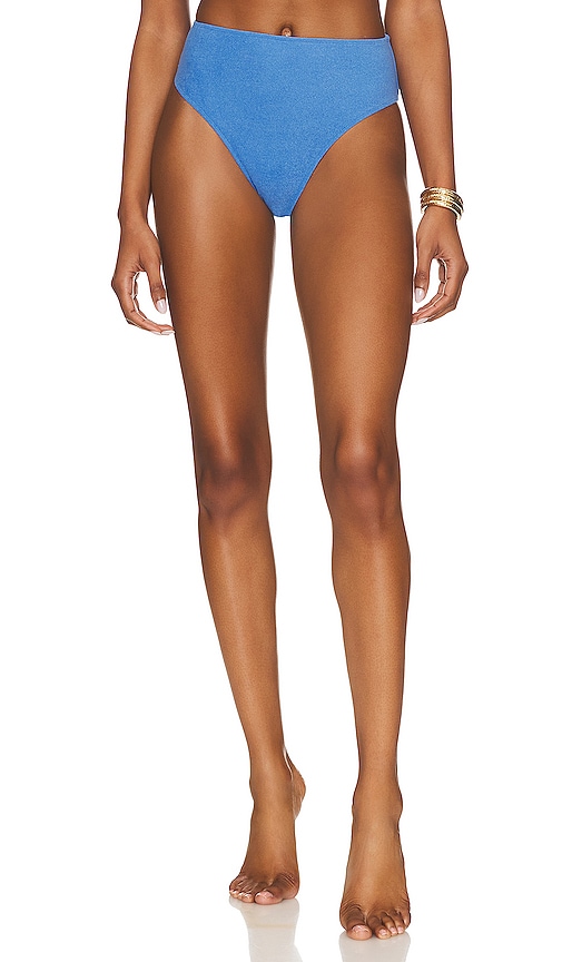 San Marco Bikini Top Sicilian Blue Towelling - Faithfull the Brand