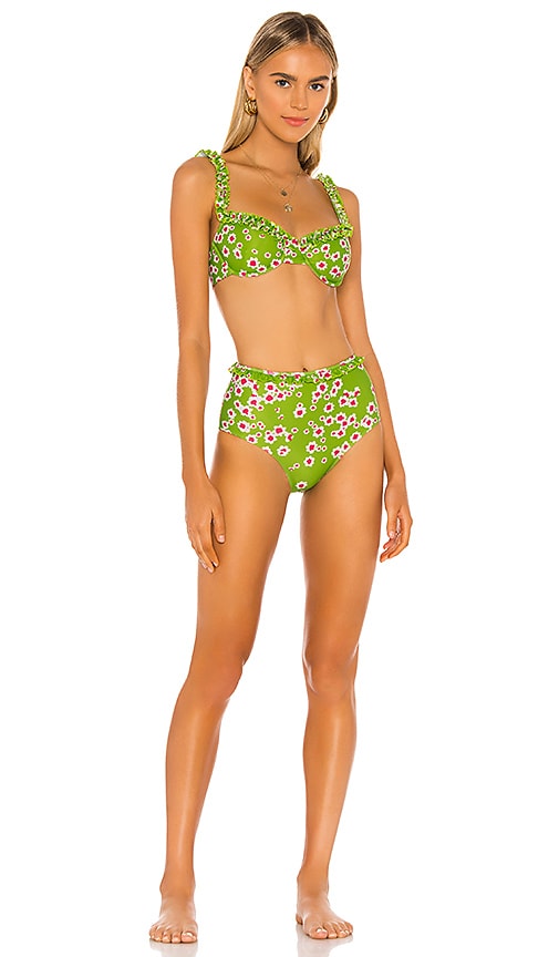 FAITHFULL THE BRAND Frida Bikini Set in Le Bon Floral Apple Green