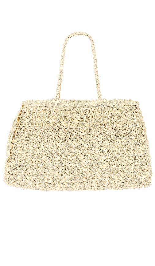 cream crochet bag