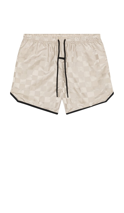 Essentials Checkered Gym Short In Red