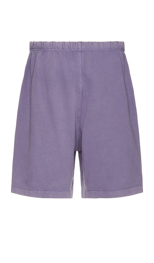 Shop Essentials Heavy Jersey Soccer Short In Purple