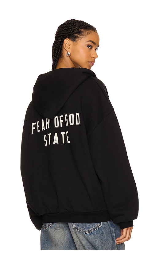 Fear of God ESSENTIALS Heavy Fleece Fullzip Hoodie in Black