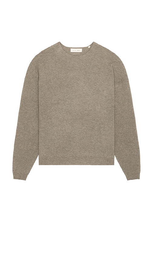 Essentials Waffle Long Sleeve Crewneck Sweater In Purple