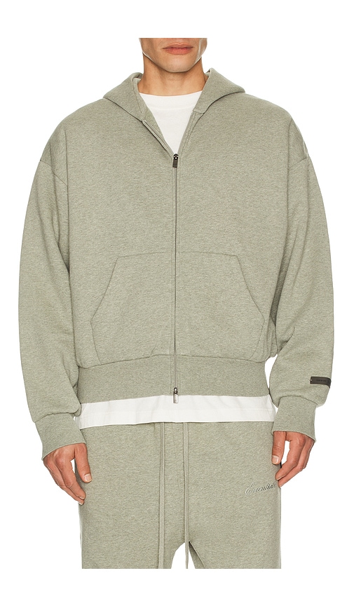 Fear of God ESSENTIALS Classic Fit Fleece Zip-Up Hoodie in