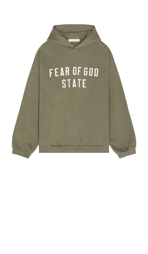 Fear of God ESSENTIALS 90S Fit Fleece Hoodie in Moss