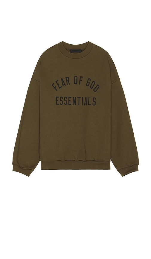 Shop Essentials Fleece Crewneck In 올리브