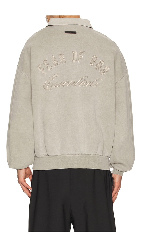 Fear of God ESSENTIALS Classic Polo Sweatshirt in Smoke Grey