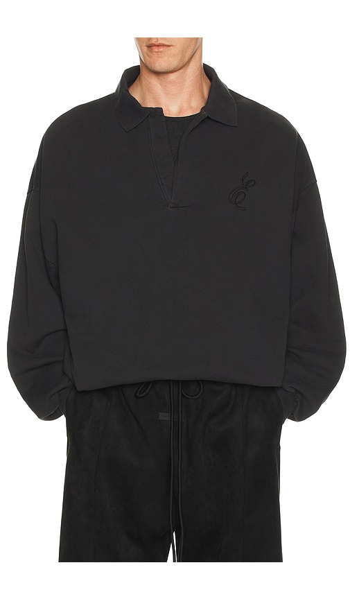 Essentials Classic Polo Sweatshirt In Black