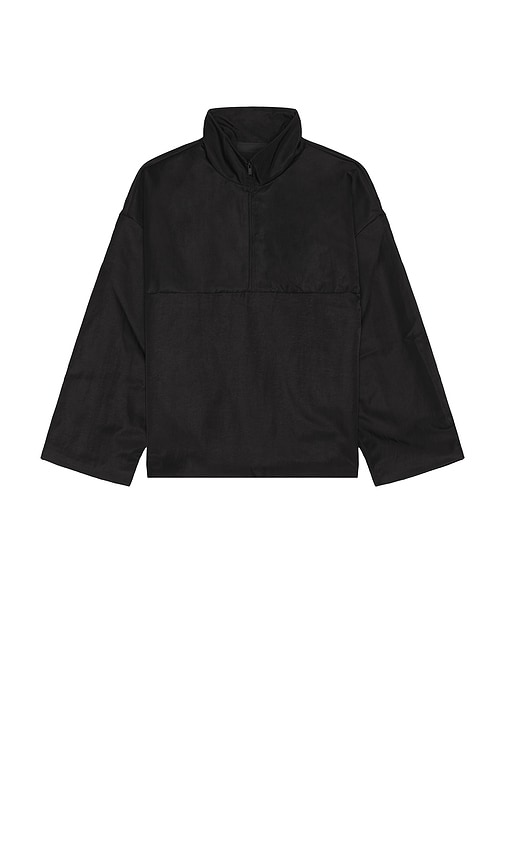 Shop Essentials Textured Nylon Halfzip Pullover In 블랙