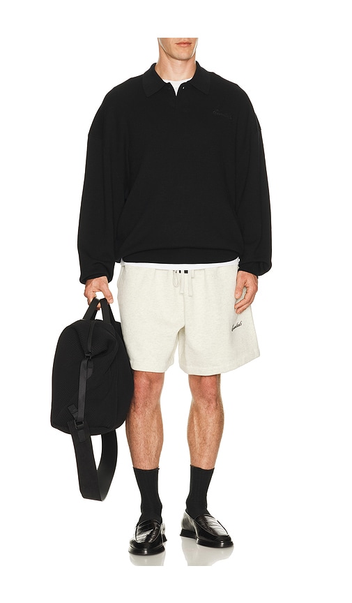  Fear Of God Essentials Signature 90's Knit Polo En Color Negro Talla L  (también En M, S, Xl/1x, Xs, Xxl/2x, Xxxl/3x). 