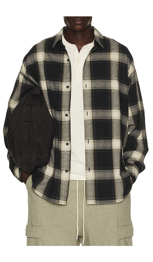 Fear of God ESSENTIALS Button Up Shirt in Grey. - size L (also in XL/1X)