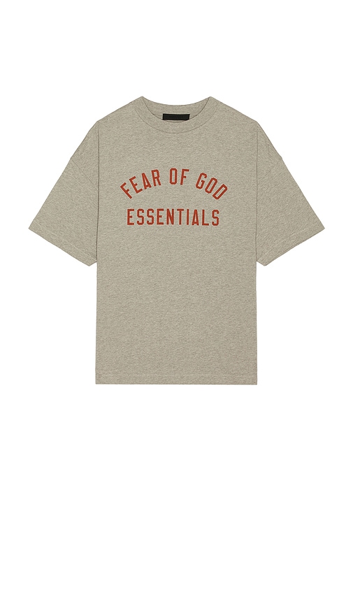 Shop Essentials Jersey Crewneck Tee In Dark Heather