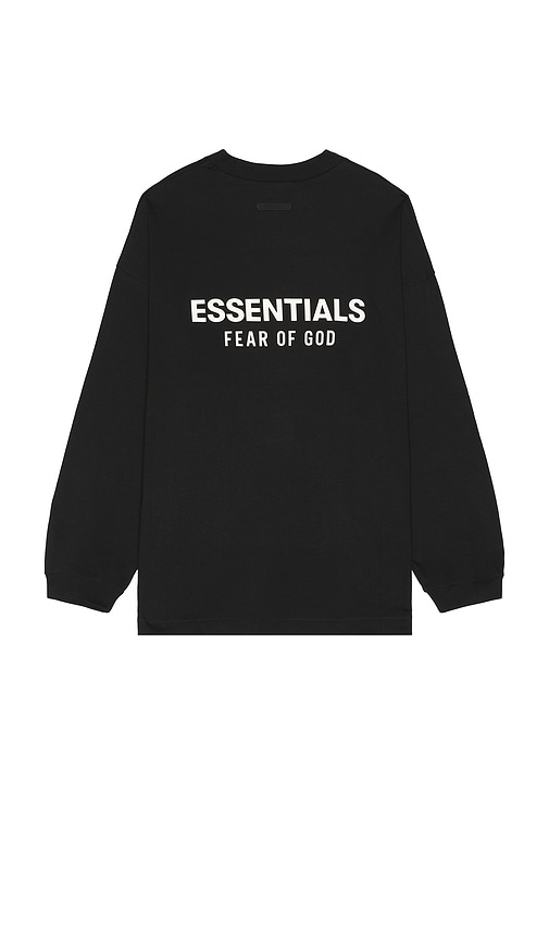 Fear of God ESSENTIALS Jersey Long Sleeve T-Shirt in Black | REVOLVE