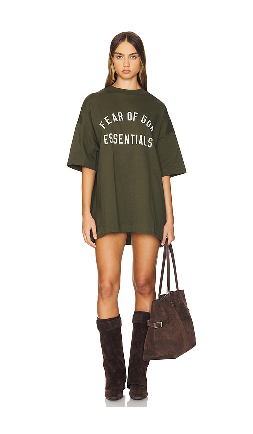 Fear of God ESSENTIALS Jersey Crewneck Tee in Military