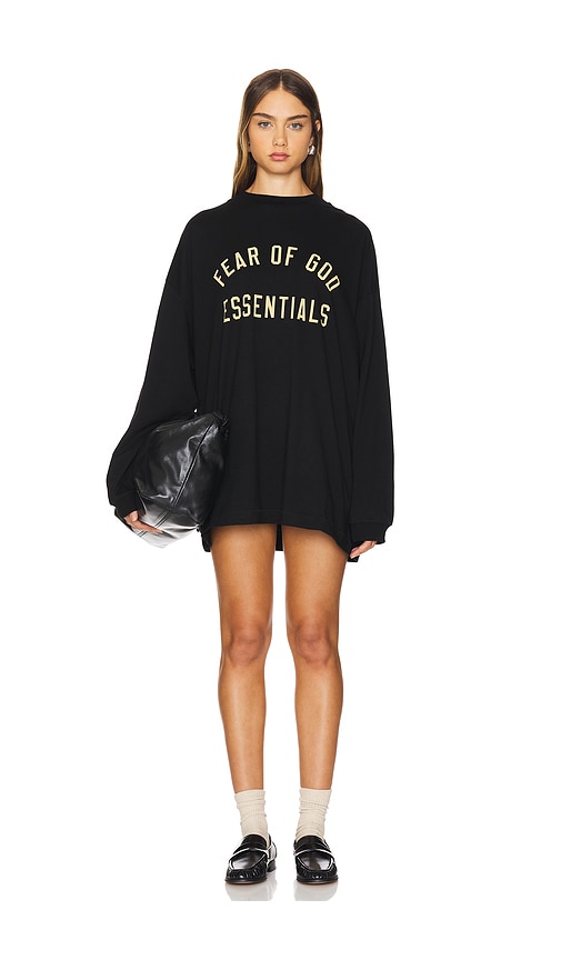 Fear of God ESSENTIALS Jersey Long Sleeve Tee in Black