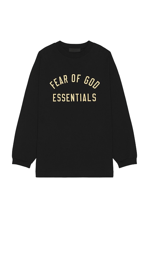 Shop Essentials Jersey Long Sleeve Tee In 블랙